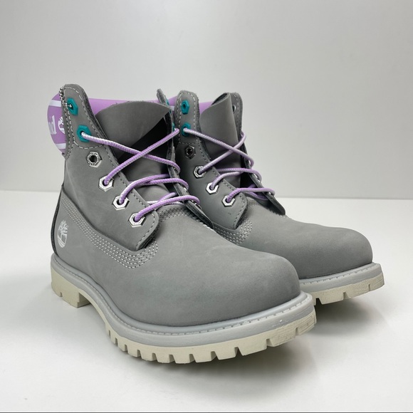 Timberland Premium 6in Waterproof Boot Grey Nubuck - Picture 4 of 7